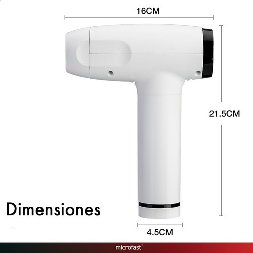 Masajeador Muscular Pistola Portátil 24w Batería 30 Vel Led