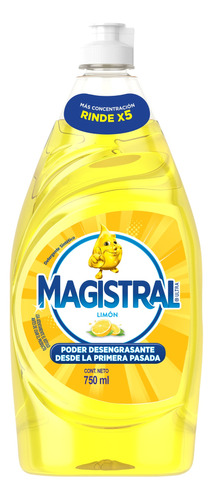 Detergente Magistral Ultra Limón sintético limón en botella 750 ml