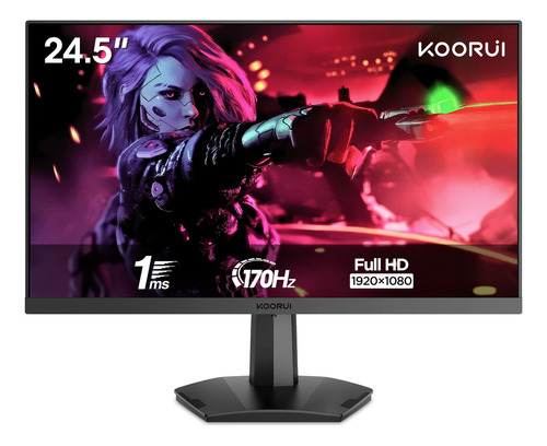 Koorui Monitor Para Juegos De 24.5 Pulgadas, Fhd P 144hz/17. Color Negro