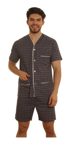 Pijama Hombre Manga Corta Bermuda 100% Algodon Verano