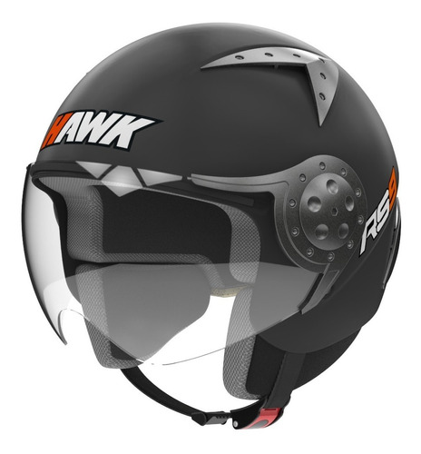 Casco Moto Hawk Rs9 Abierto Negro Mate Visor Oficial