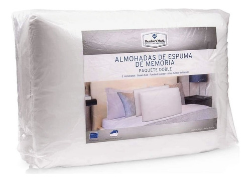 Almohada Member's Mark Memory Foam Queen 2 Pza Color Blanco