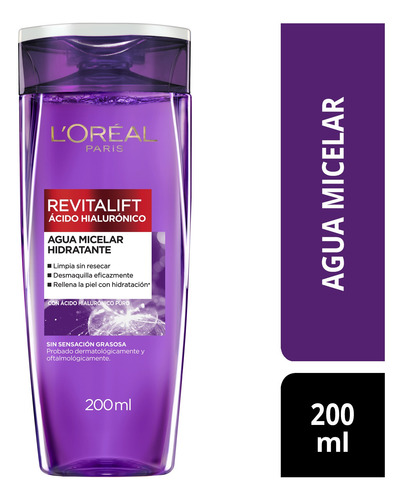 Imagen 1 de 9 de Agua Micelar L'oréal Paris Ácido Hialurónico X 200ml