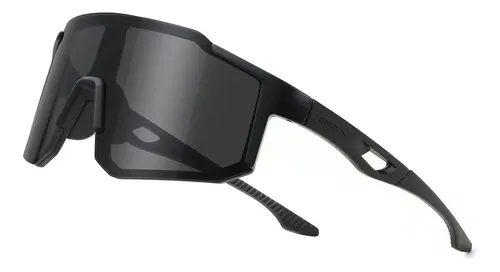 Óculos De Ciclismo Uv400 Wide View Wraparound Grey Lens Blac