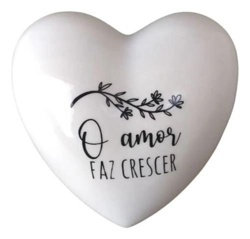 Vaso Cachepot De Parede Coração Frase O Amor Faz Crescer