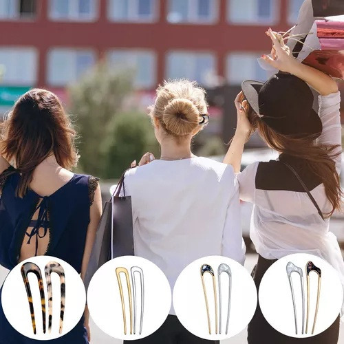// 8 Grampos De Cabelo Em Forma De U De Metal Francês Em
