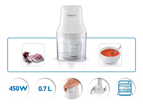 Imagen 4 de 6 de Picadora Philips Hr1393/00 Capacidad 0,7lts Potencia 450w