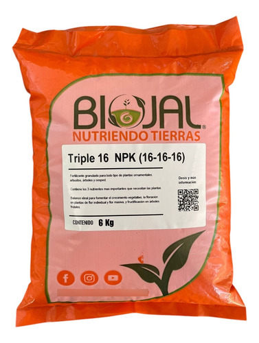 Triple 16 Fertilizante Nitrofoska Rico En Nutrientes 6 Kg