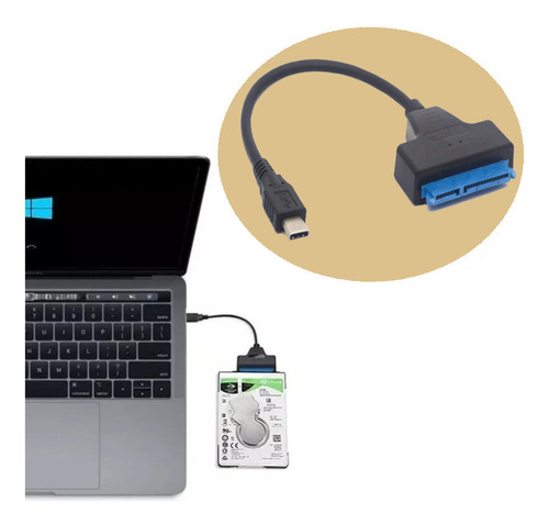 Cable Adaptador Lector Discos Duro Sata A Usb C Thunderbolt