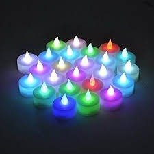 24 Velas Electronicas Led Luz Multicolor Casamiento Luminoso