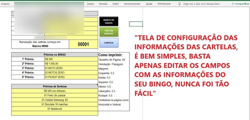 2500 Cartelas De Bingo - Gerar E Imprimir, Muito Simples!