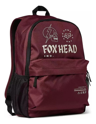 Mochila Backpack Fox Racing Unlearned Con Compatimento Para Laptop Escolar // Urbana // Para Viaje - Color Tinto - Unise