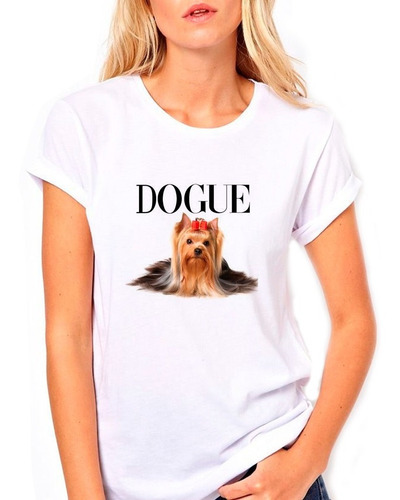 Yorkie Dogue Dog Remera Mujer