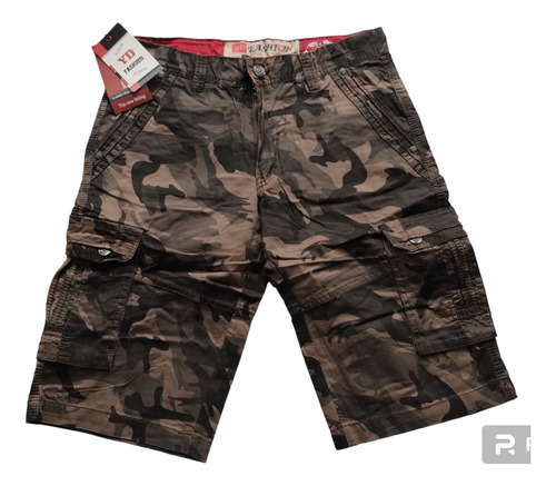 Bermuda Cargo Camufladas Gabardina Yd Importadas T: 40 Al 50