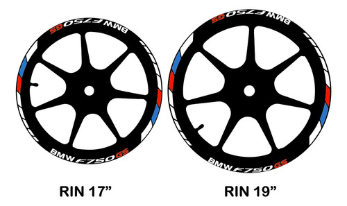 Stickers Cintas Reflejantes Para Rin De Moto Bmw F750 Vinil