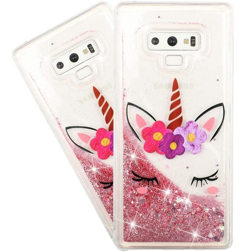 Funda Para Galaxy Note 9, Rosa/glitter/delgada/resistente