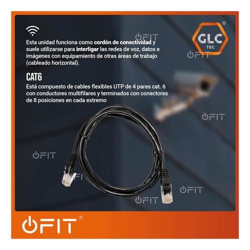 Imagen 7 de 11 de Patch Cord Utp Glc Cat 6 De 1.2 Metros