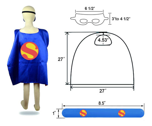 Juego De Capas De Superhéroe Riorand 5 Piezas Navidad Hallow Color Talle