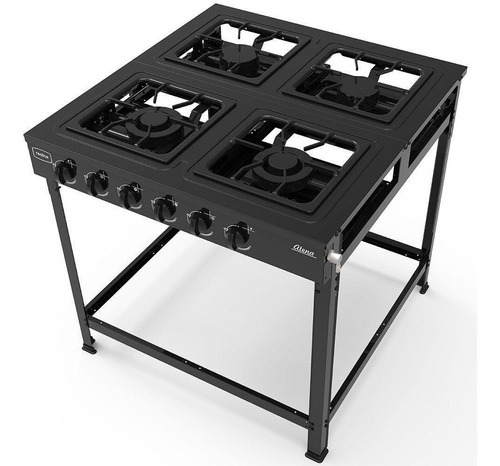 Fogão Industrial Realce 4b Atena S/ Forno - Ref.23432 Cor Preto Tipo de conexão Gás engarrafado