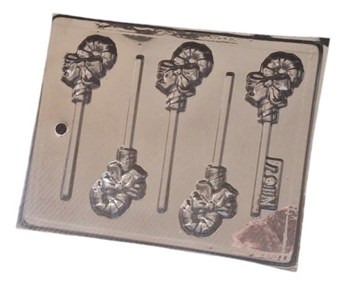 *molde Paletas Chocolate Navidad #48 5 Bastones Caramelo