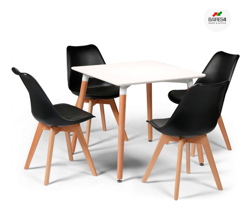 Imagen 2 de 2 de Juego De Comedor Mesa Eames 70x70 + 4 Sillas Tulip