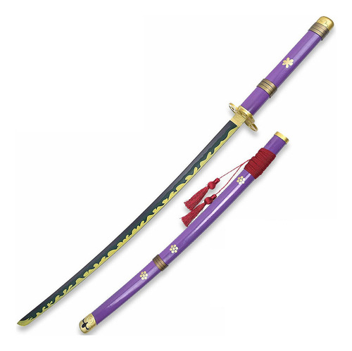 Espada de aço ornamental Katana Purple Enma Zoro de uma peça