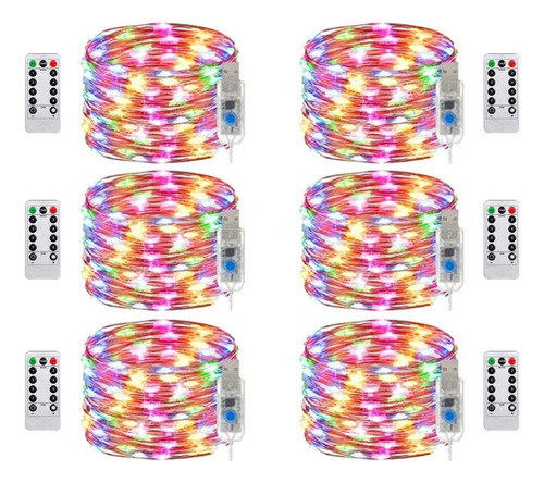 6 Paquetes De Luces Decorativas 20m Tira Led Navideña 5v Usb