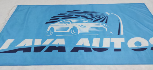 Bandera Para Lava Autos Celeste 100 X 50cm De Tela Lavaderos