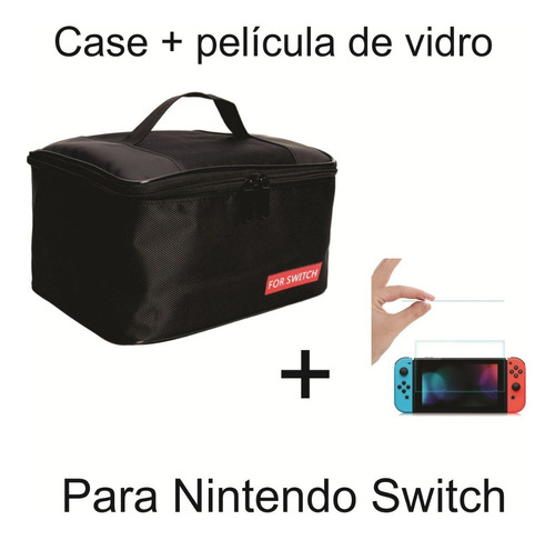 Bolsa Viagem Nintendo Switch Cabe Tudo + Película De Vidro