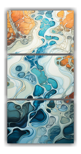 30x60cm Cuadro Decorativo Abstracto: Travesía De Un Río En