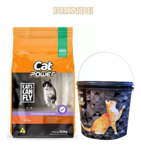 Ração Super Premium Cat Power Para Gato Sabor Frango 10,1kg