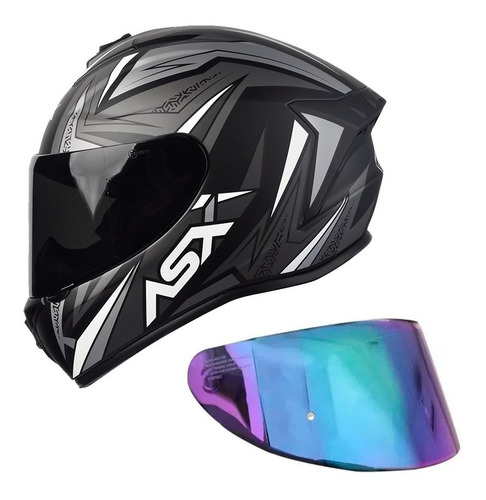 Capacete Masculino Axxis Vector Cinza + Viseira Camaleão V18