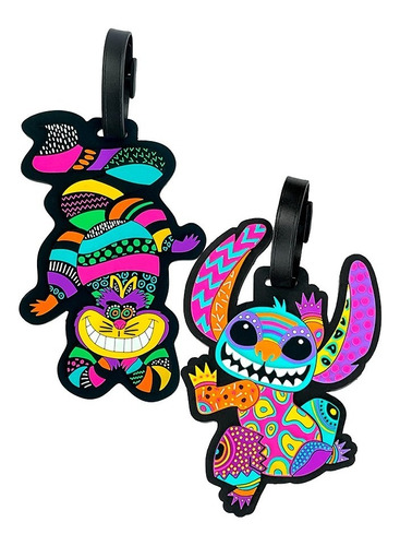 Identificador Maleta Dúo Stitch Y Cheshire Disney  By Mexico