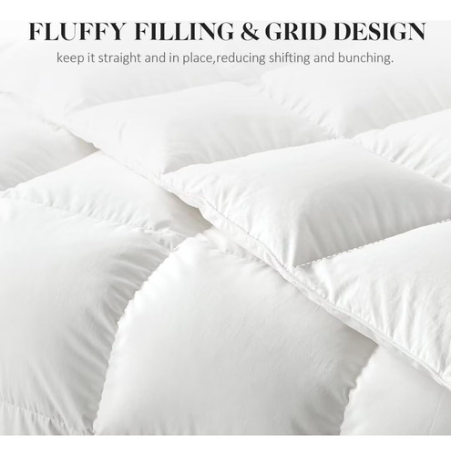 Whatsbedding Edredón De Fibra De Plumón Blanco, Edredón De C