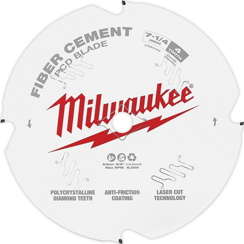 Hoja Disco Sierra Circular 7 1/4 Para Fibrocemento Milwaukee