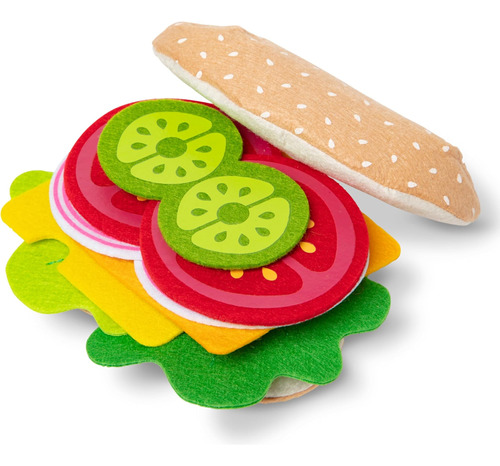 Melissa & Doug Juego De Comida De Sándwich De Fieltro (33 Pi