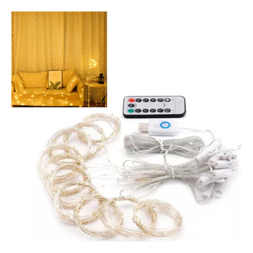 Cadena De Luces Led Decorativas Para Cortinas, 3 M X 2 M, Lu