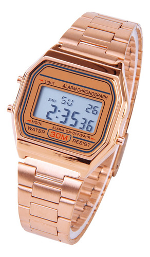 Reloj De Pulsera Digital Con Respaldo Led Y Correa Electróni