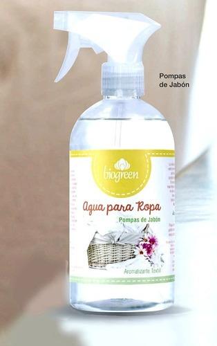 Agua Para Ropa Biogreen Pompas De Jabón 500ml Con Gatillo 