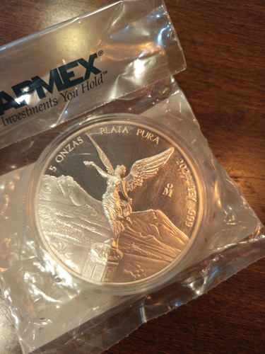 Moneda Conmemorativa Libertad 5 Onzas Plata 999 México 2024