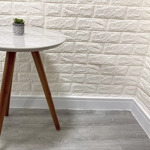 Barras De Rodapé Poliestireno 10cm Frisado Branco Kit C/ 30