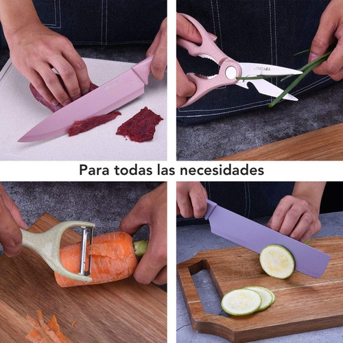 Set Juego De Cuchillos Cocina Profesionales Acero Inoxidable