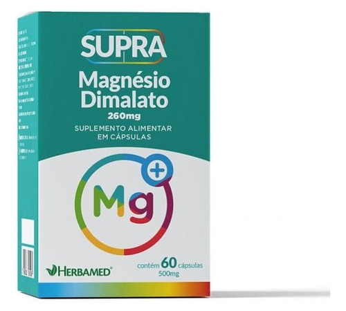 Supra Magnésio Dimalato - 60 Cápsulas - Herbamed Sabor Sem Sabor