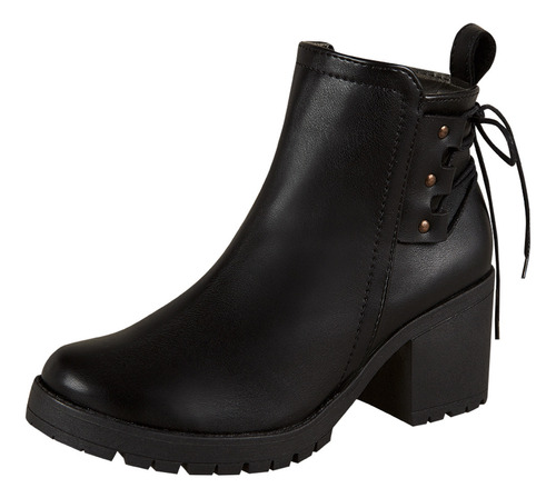 Botin Para Mujer Castalia 282-115 Negro Con Agujetas