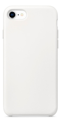 Capa Capinha Silicone Veludo Compatível Com iPhone 7 8 E Se Cor Branco