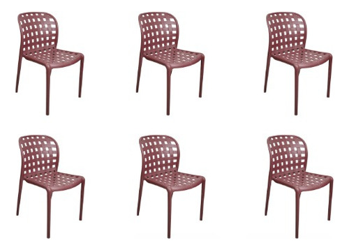 Set 6 Sillas Moderna Minimalista Isa Comedor Jardin Estructura De La Silla Vino Asiento Vino