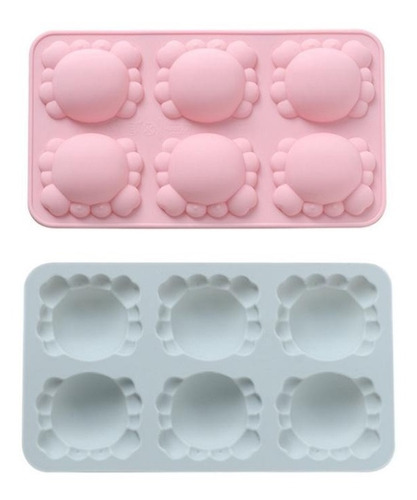 * Molde De Silicon 6 Cangrejos Mar Playa Fondant Choco Jabon