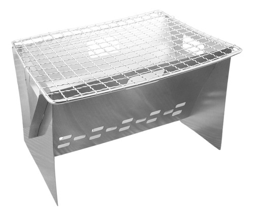 Estufa Camping Acero Inox Plegable Portátil Con Parrilla - H