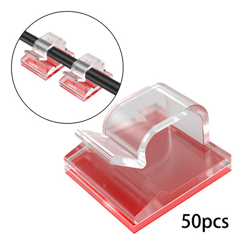 50 Piezas De Clips Para Cables Que Mantienen Transparente