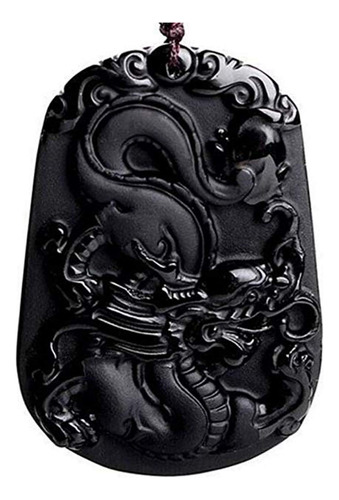 Cuenta De Obsidiana Natural Zodíaco Chino Amuleto Collar De
